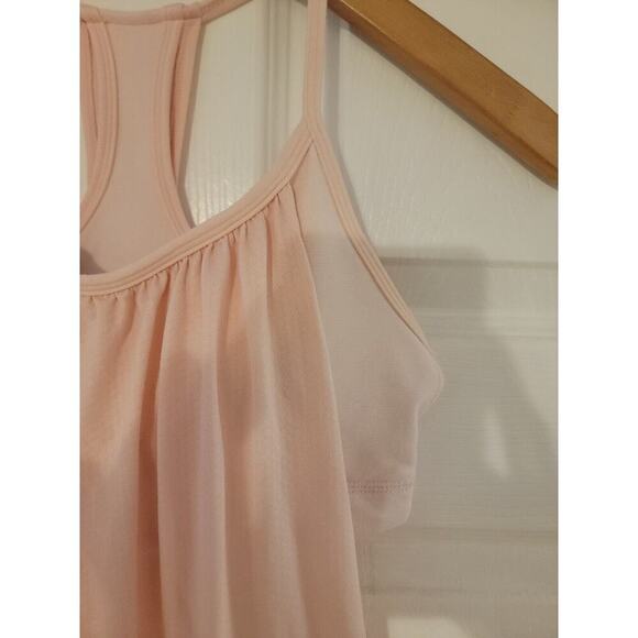 Lululemon 2 In 1 Tank Top 6 Activewear Sport Bra Shirt Open Back Ballerina Pink - Picture 4 of 9